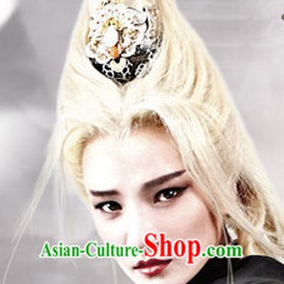 Ancient Chinese Beauties Moonlight Witch Female Long Black Wigs and Hair Styling Accessories Hair Clips Hairpins Jewelry