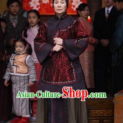 Mandarin Chinese Style Authentic Clothes Culture Costume Minguo Dresses Traditional National Dress Clothing and Headwear Complete Set for Women Girls