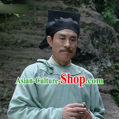 Ancient Chinese Male Black Hat Traditional Headwear for Men or Boys