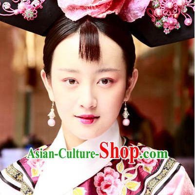 Qing Dynasty Traditional Chinese Imperial Palace Traditional Princess Headwear Headgear Hair Accessories Headdress for Women Girls