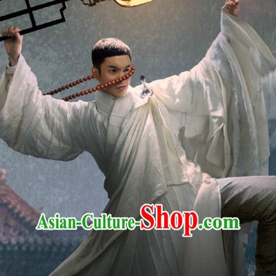 Wuxin The Monster Killer Drama Qing Dynasty Chinese Long Robe Dress Authentic Clothes Culture Costume Dresses Traditional National Dress Clothing and Headwear Complete Set