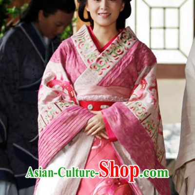 Chinese Empress Style Hanfu Dress Authentic Clothes Culture Costume Han Dresses Traditional National Dress Clothing and Headdress Complete Set for Women