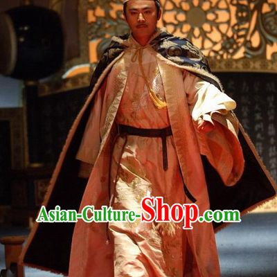 Chinese Ancient Emperor Hanfu Dress Authentic Clothes Culture Costume Han Dresses Traditional National Dress Clothing and Headdress Complete Set