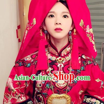 Qing Dynasty Chinese Traditional Style Wedding Necklace for Women Girls