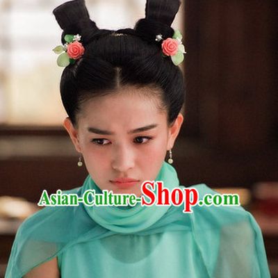 Ancient Chinese Traditional Style Cute Girl Black Wigs for Women Girls