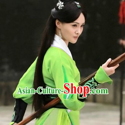 Ancient Chinese Traditional Style Kung Fu Master Wigs for Women Girls