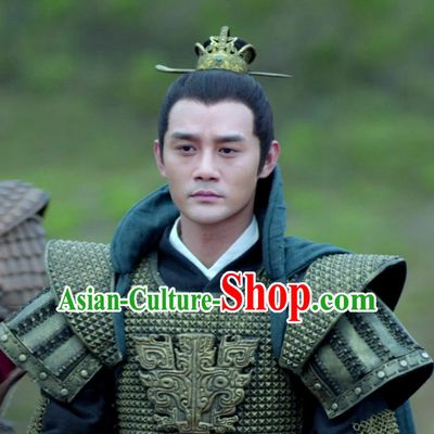 Ancient Chinese Traditional Style Black Hair Wigs and Headpieces for Young Men