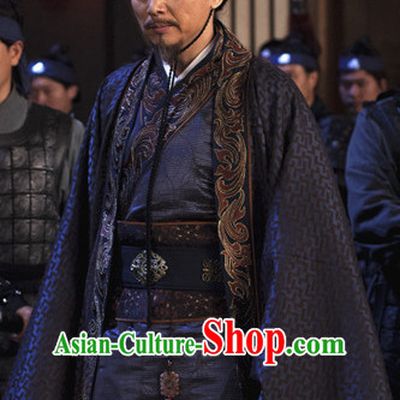 Ancient Chinese Style Minister Dress Authentic Clothes Culture Costume Han Dresses Traditional National Dress Clothing and Headdress Complete Set