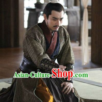 Ancient Chinese Style General Costume Dress Authentic Clothes Culture Han Dresses Traditional National Dress Clothing and Headdress Complete Set