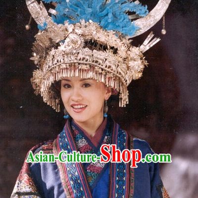 Chinese Traditional Ethnic Miao Silver Hat