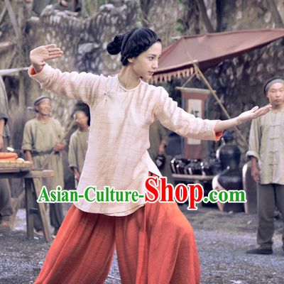 Ancient Chinese Style Kung Fu Costumes Dress Authentic Clothes Culture Han Dresses Traditional National Dress Clothing and Headpieces Complete Set