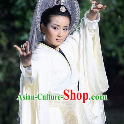 Ancient Chinese Style Fairy Costumes Dress Authentic Clothes Culture Han Dresses Traditional National Dress Clothing and Headpieces Complete Set for Brides