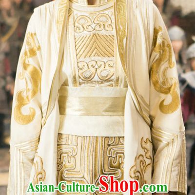 Ancient Chinese Style Emperor Costumes Dress Authentic Clothes Culture Han Dresses Traditional National Dress Clothing and Headpieces Complete Set for Men