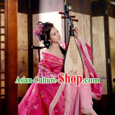 Chinese Classical Musician Costumes and Headdress Complete Set for Men
