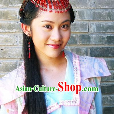Ancient Chinese Style Fairy Black Long Wigs and Headwear Set