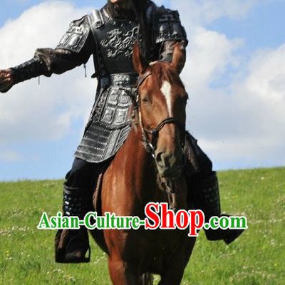 Ancient Chinese Female General Armor Costumes Samurai Suit and Hairpieces Complete Set for Women