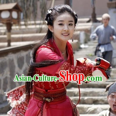 Traditional Chinese Cute Girl Black Wig and Hair Accessories Complete Set