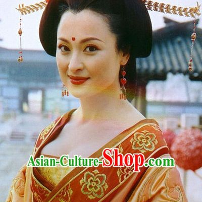 Traditional Ancient Asian Chinese Style Princess Black Wig and Hair Accessories Hairpin Headwear Complete Set