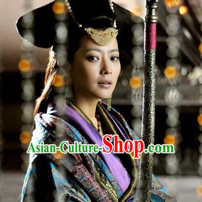 Traditional Ancient Asian Chinese Style Princess Black Wig and Hair Accessories Hairpin Headwear Complete Set
