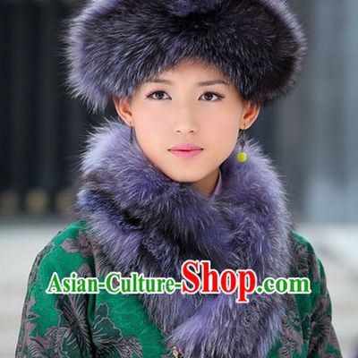 Traditional Ancient Chinese Style Dongbei Province Thick Hat Headpieces Set for Women