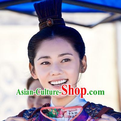 Traditional Ancient Chinese Style Male Black Full Wigs and Headpieces Set for Men