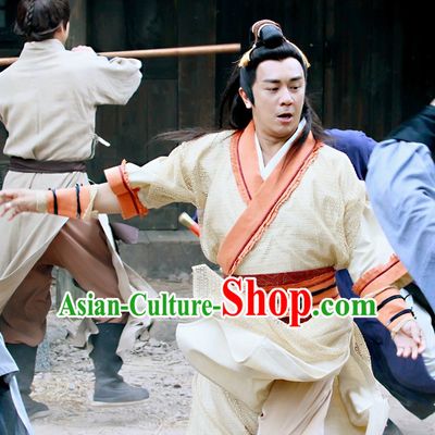 Traditional Chinese Ancient Peasant Costume Complete Set for Men
