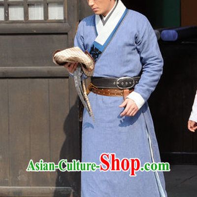 Traditional Chinese Ancient Hanfu Male Robe Clothing Complete Set