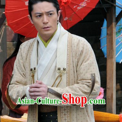 Traditional Chinese Ancient Hanfu Male Robe Clothing Complete Set