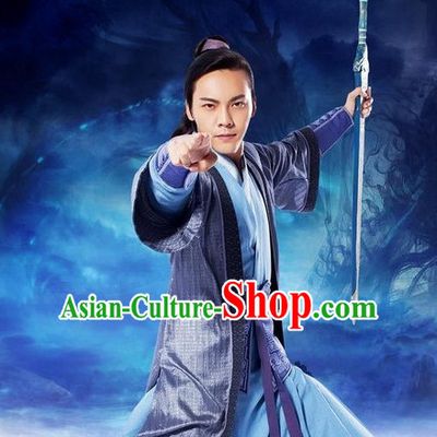 Traditional Chinese Ancient Hanfu Male Robe Clothes Complete Set