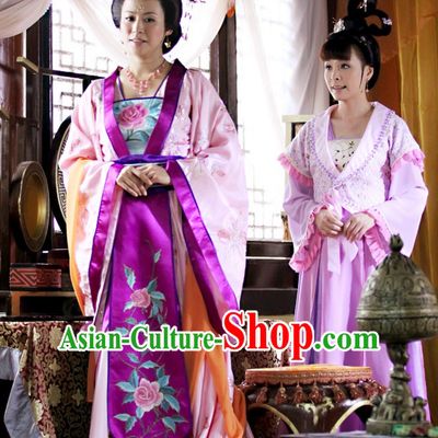 Traditional Chinese Ancient Princess Dresses and Headdress Complete Set