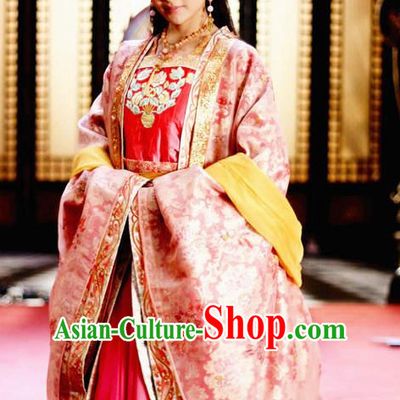 Traditional Chinese Ancient Princess Suits and Headdress Complete Set