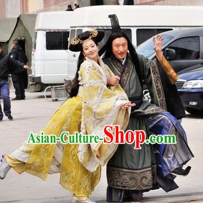 Traditional Chinese Ancient Princess Garment and Headdress Complete Set
