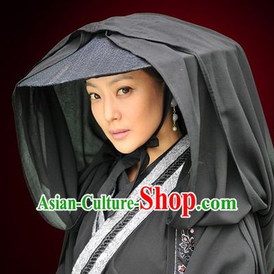 Traditional Ancient Chinese Style Knight Black Hat for Women and Men
