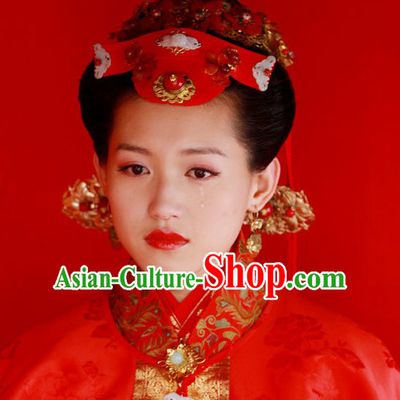 Traditional Ancient Chinese Style Bridal Wedding Hair Jewelry Set for Women