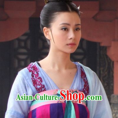 Traditional Ancient Chinese Style Imperial Palace Royal Princess Queen Empress Black Full Wigs and Headpieces Hair Jewelry Set for Women and Girls