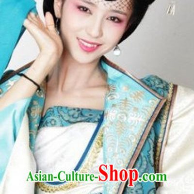 Traditional Ancient Chinese Style Imperial Palace Royal Princess Queen Empress Black Full Wigs and Headpieces Hair Jewelry Set for Women and Girls