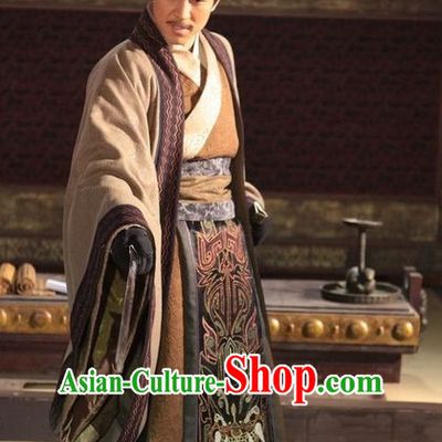 Ancient Chinese Prince Clothing and Hat Complete Set for Men