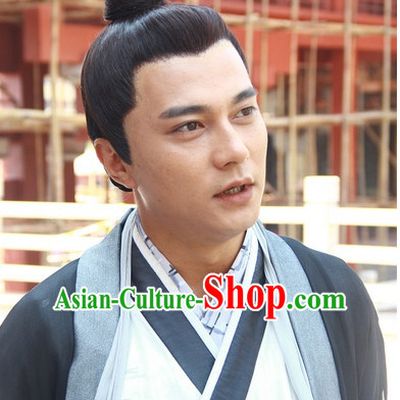 Chinese Traditional Style Black Wigs for Men