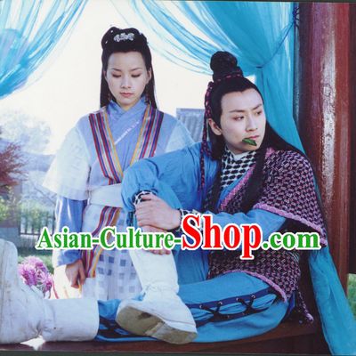 Custom Made Traditional Chinese Swordsman and Swordswoman Costumes 2 Complete Sets