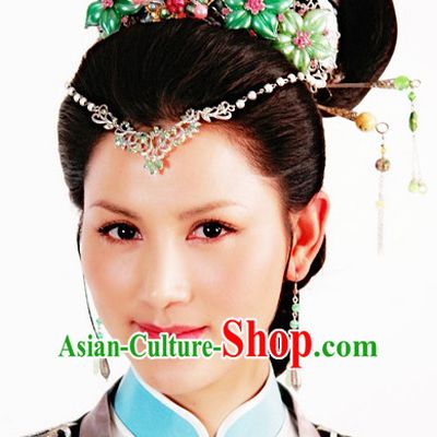 Chinese Traditional Style Princess Black Wigs and Headpieces Hairpieces Hair Jewelry for Women