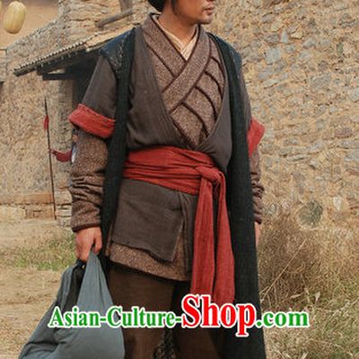 Traditional Chinese Ancient Warrior Costumes Clothes Complete Set for Men