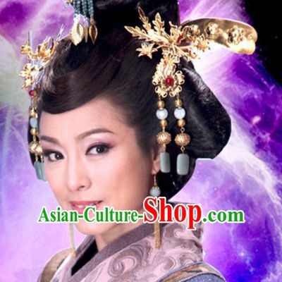 Ancient Chinese Traditional Style Queen Hair Jewelry Headpieces Set