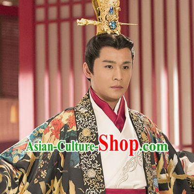 Ancient Chinese Traditional Style Prince Hair Jewelry Headpieces Coronet Set