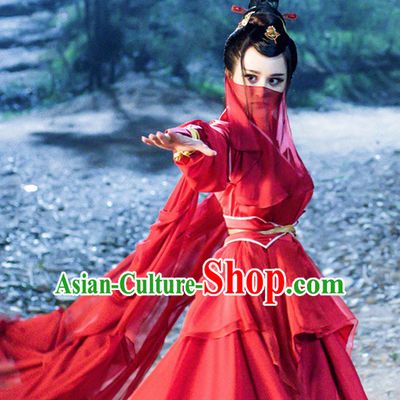 Traditional Chinese Ancient Female Fighter Costumes Complete Set