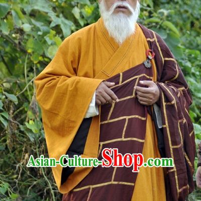 Traditional Chinese Ancient Monk Costumes Complete Set for Men