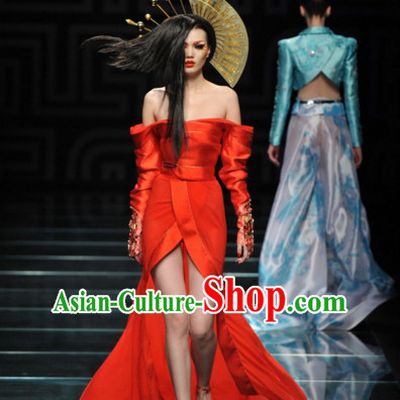 Custom Tailored Custom Make Made to Order Chinese Style Custom Made Professional Stage Performance Costumes and Hair Decoration Complete Set