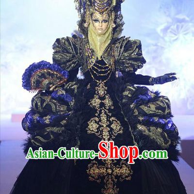 Asian Chinese Fashion Custom Tailored Custom Make Made to Order Chinese Style Fantasy Custom Made Professional Stage Performance Costumes and Hair Decoration Headwear Complete Set