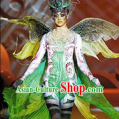 Asian Chinese Fashion Custom Tailored Custom Make Made to Order Chinese Style Fantasy Custom Made Professional Stage Performance Costumes and Hair Decoration Headwear Complete Set