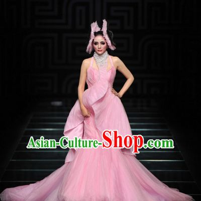 Asian Chinese Fashion Custom Tailored Custom Make Made to Order Chinese Style Fantasy Custom Made Professional Stage Performance Costumes and Hair Decoration Headwear Complete Set
