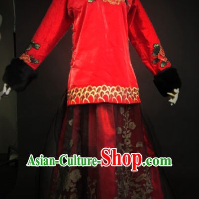 Chinese Traditional Mandarin Wedding Dresses Complete Set for Women Girls